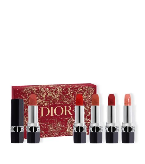 dior limited lipstick set|Dior mini rouge lipstick set.